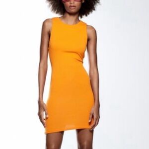 Zara Bright Orange Mini Dress